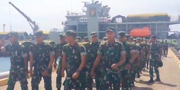 560 Prajurit TNI AD Batalyon 834 Waka Nga Mere Tiba di Nagekeo