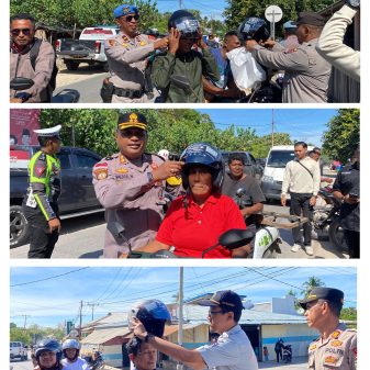 Tingkatkan Keselamatan dan Kesadaran Berlalulintas, Polres Sabu Raijua Bagi Helm Gratis