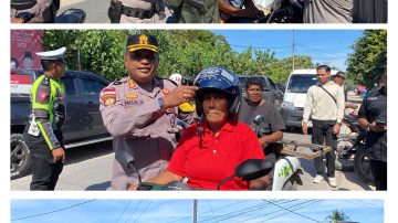 Tingkatkan Keselamatan dan Kesadaran Berlalulintas, Polres Sabu Raijua Bagi Helm Gratis