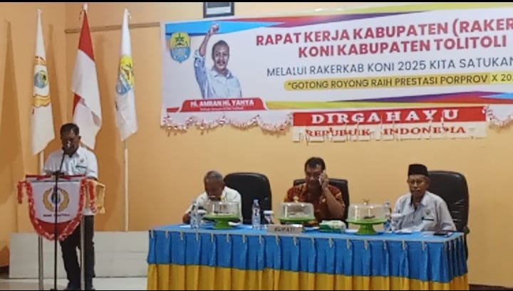 Bupati Tolitoli Buka Rakerkab KONI 2025, Kukuhkan Pengurus KOK Periode 2024–2028