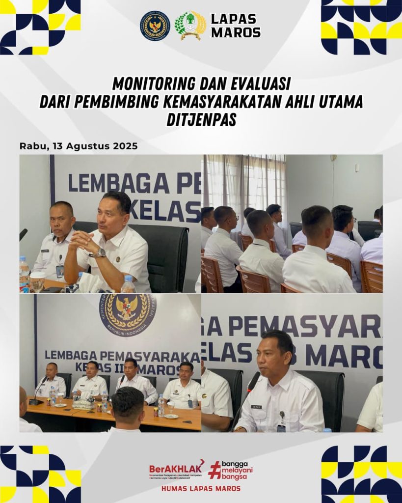PK Ahli Utama Ditjenpas Berikan Pengarahan di Lapas Kelas IIB Maros, Perkuat Sinergi dan Kinerja