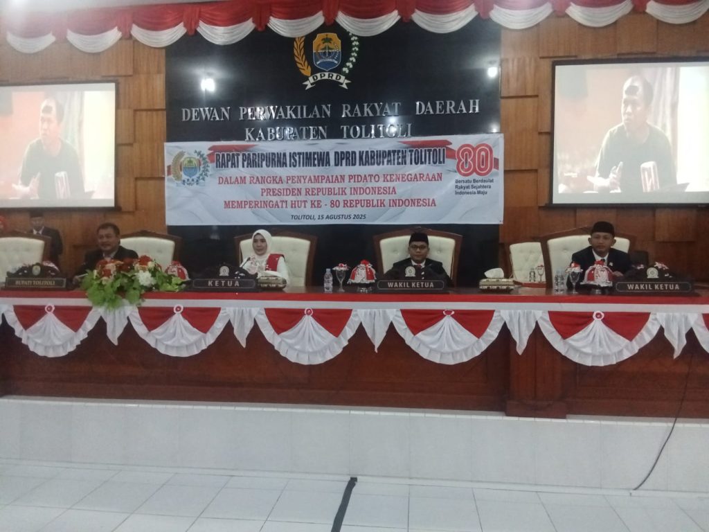 Rapat Paripurna Istimewa DPRD Tolitoli Dengarkan Pidato Kenegaraan Presiden RI Jelang HUT ke-80 Kemerdekaan
