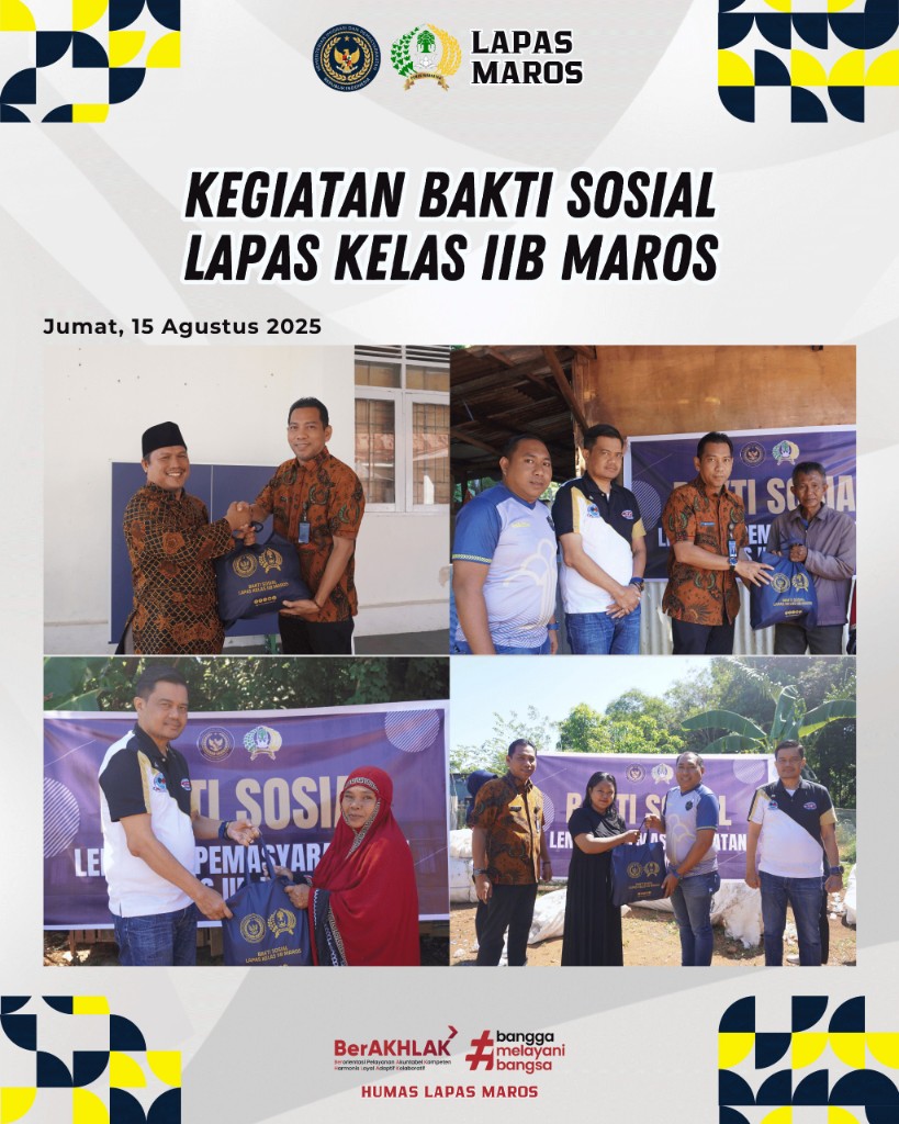 Lapas Kelas IIB Maros Gelar Bakti Sosial Sambut HUT ke-80 RI