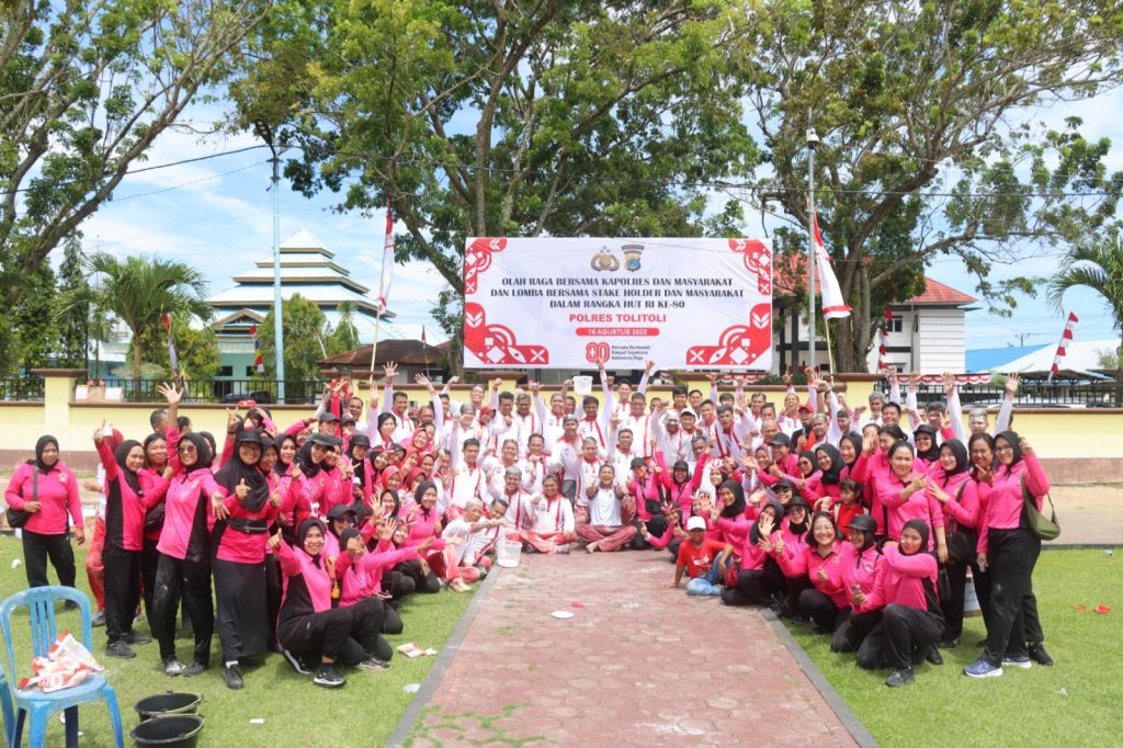 Olahraga Bersama dan Lomba Rakyat Meriahkan HUT ke-80 RI dan HKGB ke-73 di Polres Tolitoli