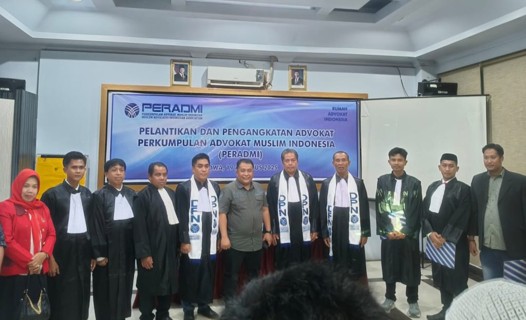 DPN PERADMI Gelar Pelantikan Advokat di Gowa, Sulawesi Selatan