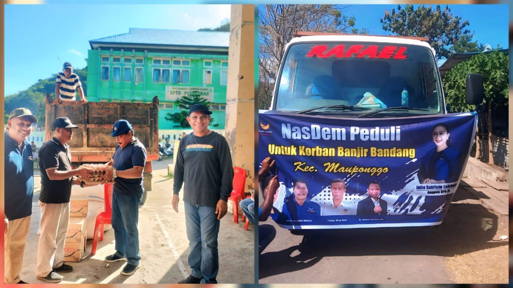 Peduli Bencana, VBL Bunda Juliet dan DPD Nasdem Nagekeo Salurkan Bantuan Korban Banjir Bandang Mauponggo