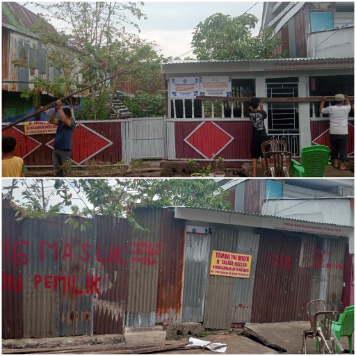 Pemilik Lahan di Belakang Kantor Lurah Pannampu Makassar Tutup Lokasi Yang Dimanfaatkan Oknum