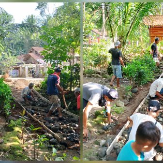 Demi Keselamatan Warga, Jalan Licin Menuju Makam Umum Desa Sidoagung Dicor Secara Swadaya