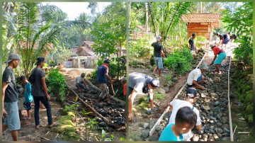 Demi Keselamatan Warga, Jalan Licin Menuju Makam Umum Desa Sidoagung Dicor Secara Swadaya