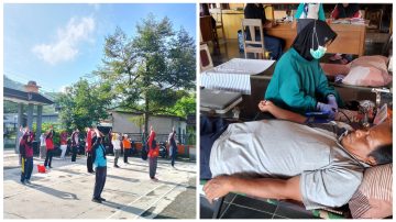 Semangat dan Sehat Posbindu di Kejawang, Ajak Warga Senam dan Donor Darah