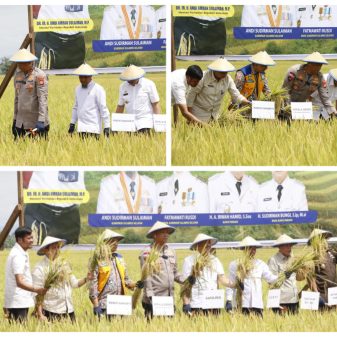 Kapolres Pinrang Dampingi Gubernur Sulsel dalam Pesta Panen Pemerintah Kabupaten Pinrang