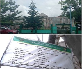 Salah Cetak Spanduk Atau Caplok Institusi, Proyek Rehabilitasi Kemenag Maros Dipertanyakan