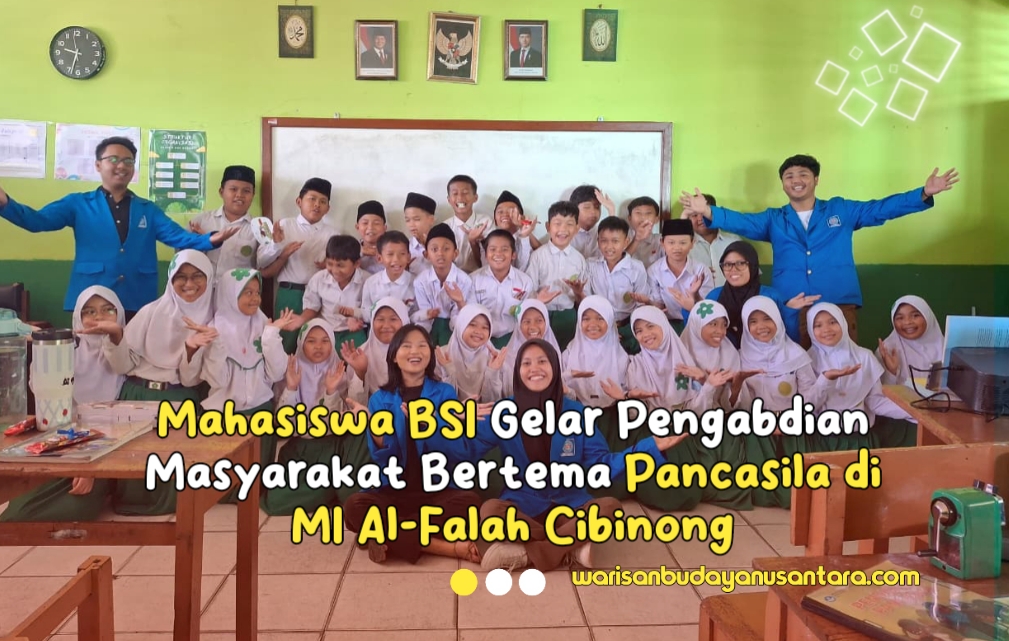 Mahasiswa BSI Gelar Pengabdian Masyarakat Bertema Pancasila di MI Al-Falah Cibinong