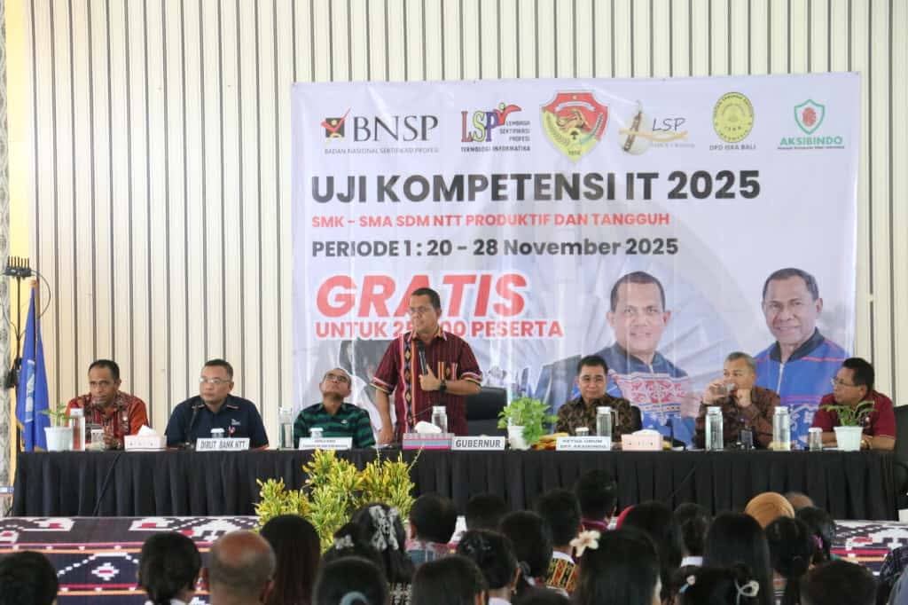 Gubernur NTT Melki Laka Lena Buka Uji Kompetensi IT Gratis Pelajar SMA SMK Kota Kupang