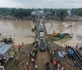Jembatan Bailey Kutablang Jalur Nasional Medan-Banda Aceh Kembali Normal
