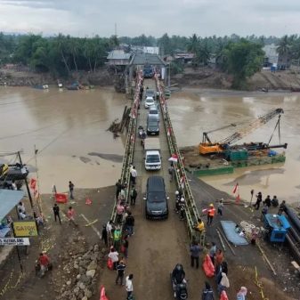 Jembatan Bailey Kutablang Jalur Nasional Medan-Banda Aceh Kembali Normal