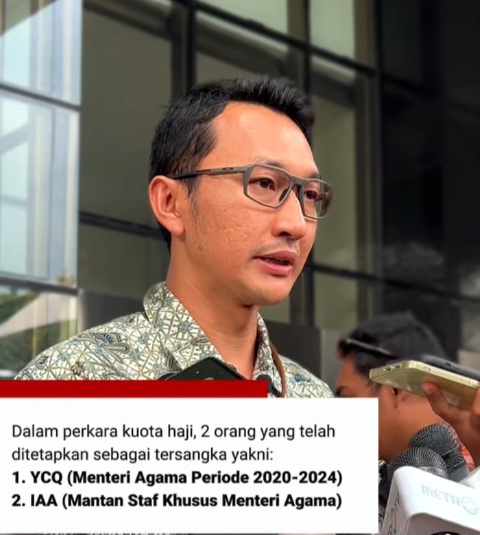 Dugaan Korupsi Kuota Haji 2024, Eks Menteri Agama Resmi Tersangka