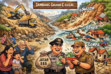 Penyebab Kerusakan Lingkungan Dibiarkan, Bencana Alam Tanggung Jawab Semua, Upeti Kegiatan Ilegal Kantong Pribadi