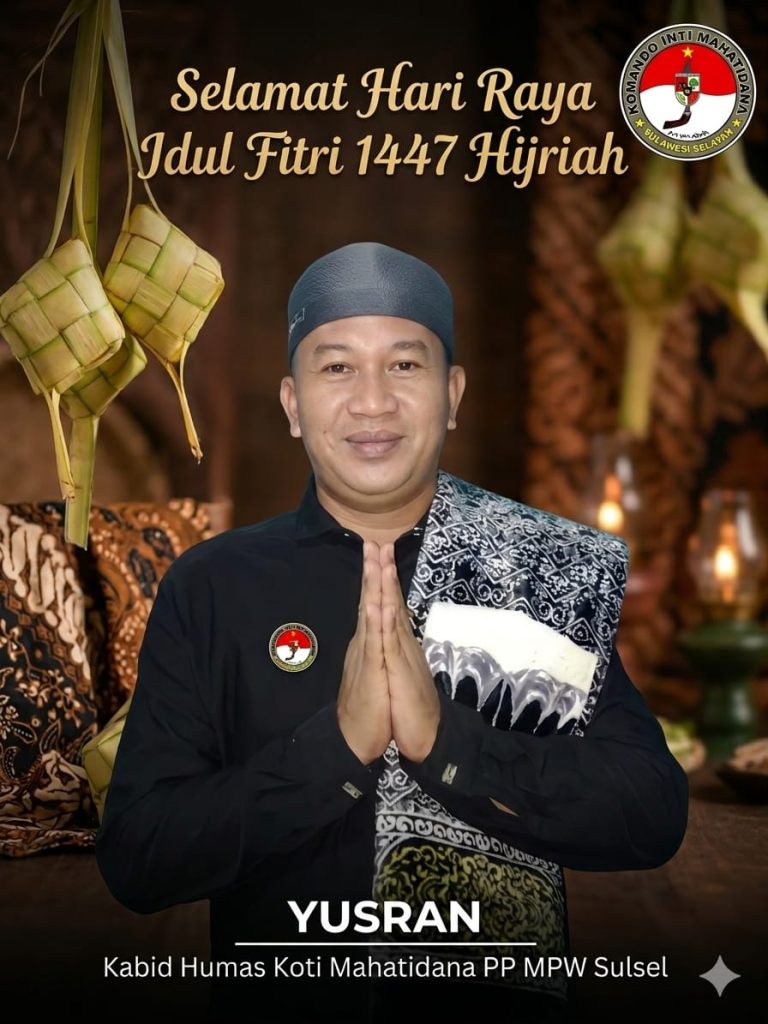 Kabid Humas Koti Mahatidana PP MPW Sulsel Ucapkan Selamat Hari Raya Idul Fitri 1447 Hijiriah