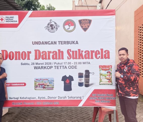PMI Buka Donor Darah Sukarela di Daya Makassar, Warkop Tetta Ode