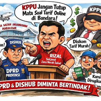 Sekjend Zona Merah Nilai KPPU Tutup Mata Soal Dugaan Pelanggaran Tarif Transportasi Online di Bandara Sultan Hasanuddin