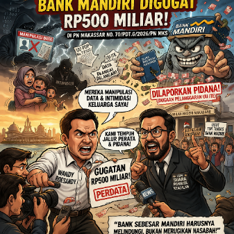 Makassar : Diduga Rugikan Nasabah, Bank Mandiri Digugat 500 Miliar Oknum Dipolisikan