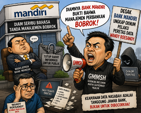 Diamnya Bank Mandiri Dinilai Bukti Manajemen Bobrok, GMMSH Desak Ungkap Pelaku Peretasan Data Wandy Roesandy