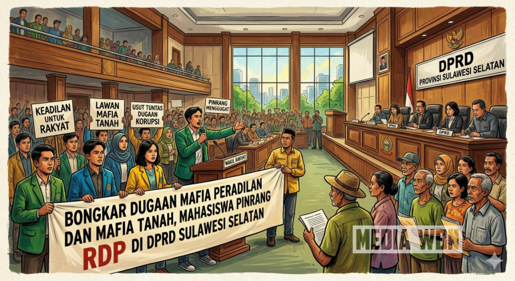 Bongkar Dugaan Mafia Peradilan dan Mafia Tanah,Mahasiswa Pinrang Bersama Masyarakat RDP di DPRD Sulsel