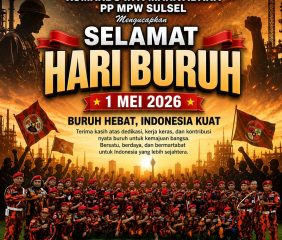 Komando Inti Mahatidana Pemuda Pancasila Sulawesi Selatan Ucapkan Selamat Hari Buruh 2026