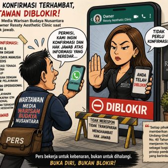 Upaya Konfirmasi Terhambat, Wartawan Media Warisan Budaya Nusantara Diblokir Owner Ressty Aesthetic Clinic