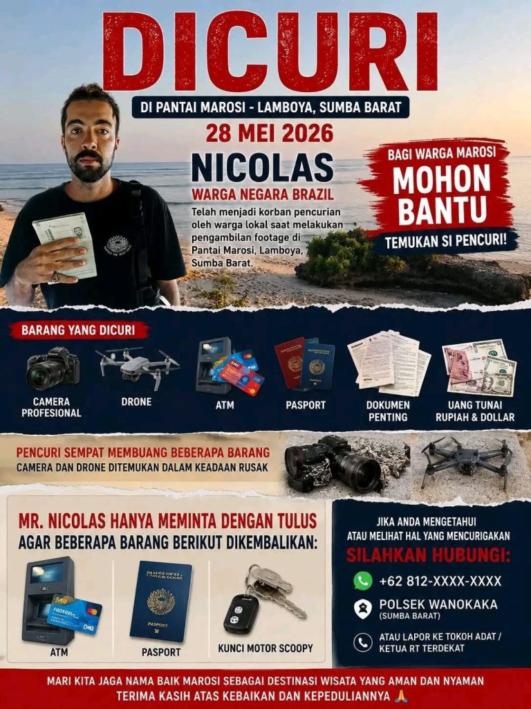 Coreng Citra Wisata Sumba, Kreator Konten Asal Brasil Jadi Korban Penjarahan di Lamboya