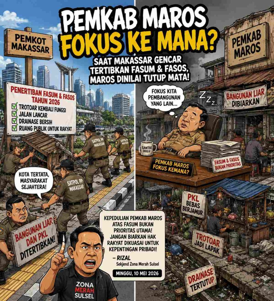 Pemkab Maros Fokus ke Mana? Saat Makassar Gencar Tertibkan Fasum dan Fasos, Maros Dinilai Tutup Mata