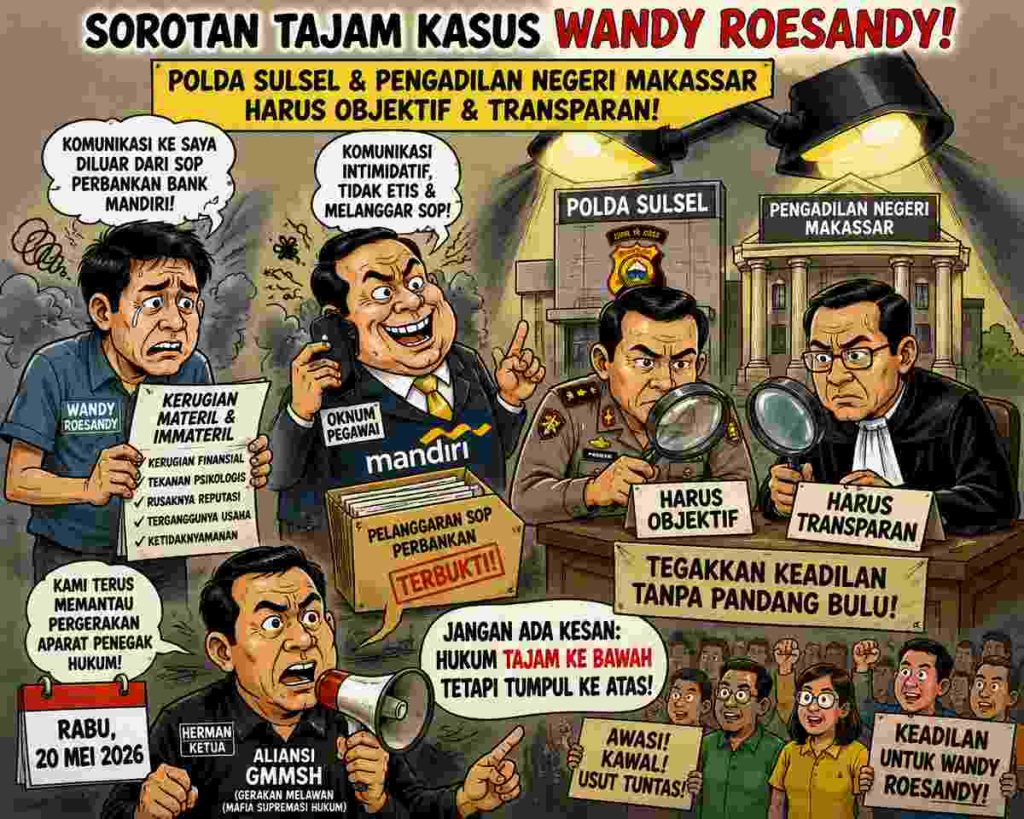 Objektivitas Polda Sulsel dan PN Makassar Dipertaruhkan dalam Kasus Wandy Roesandy