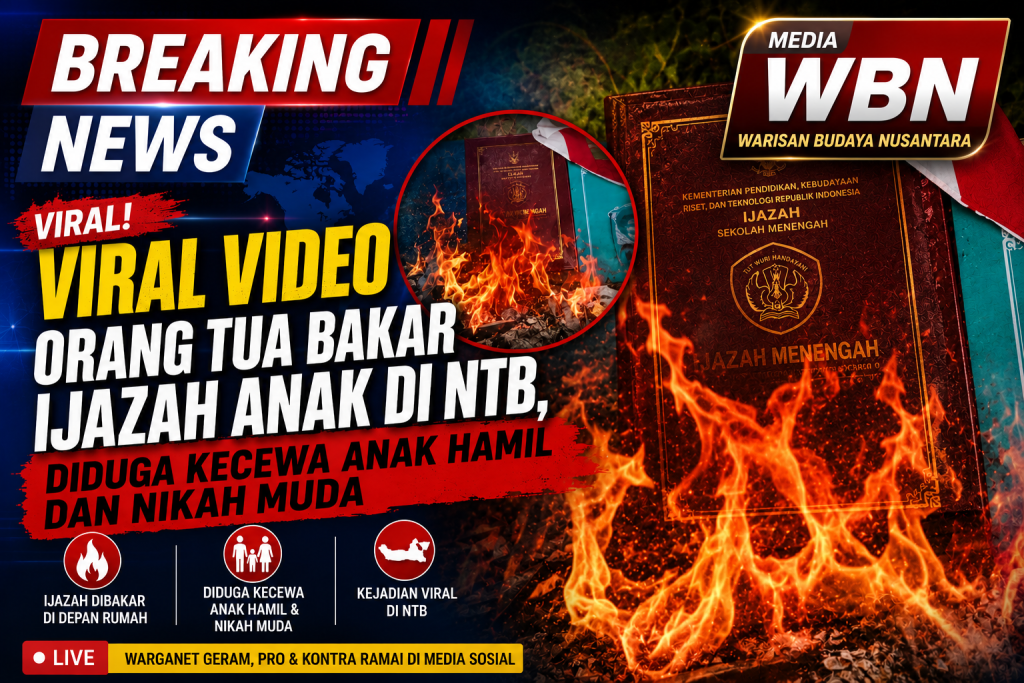 Viral Video Orang Tua Bakar Ijazah Anak di NTB, Diduga Kecewa Anak Hamil dan Nikah Muda