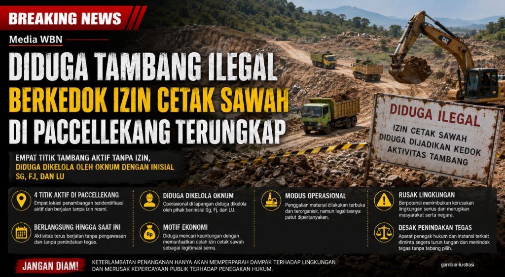 Diduga Tambang Ilegal, Berkedok Izin Cetak Sawah di Paccellekang Terungkap