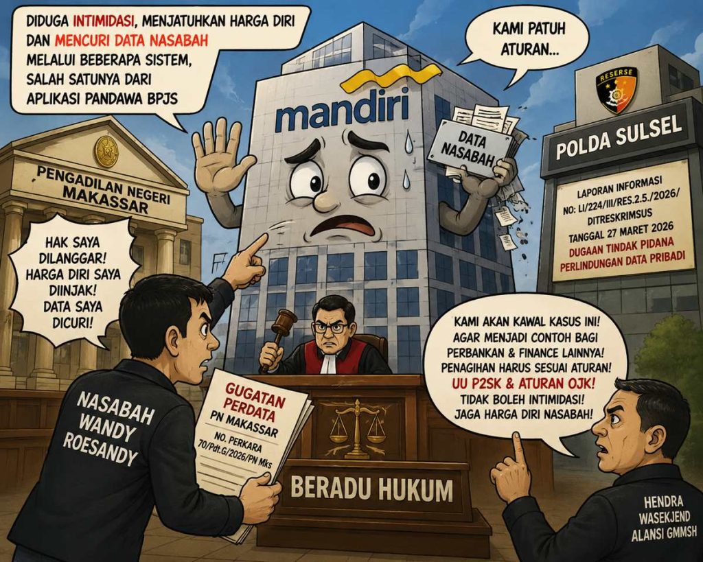 Bank Mandiri Digugat di PN Makassar, Aliansi GMMSH Kawal Dugaan Pelanggaran Data Nasabah dan Etika Penagihan