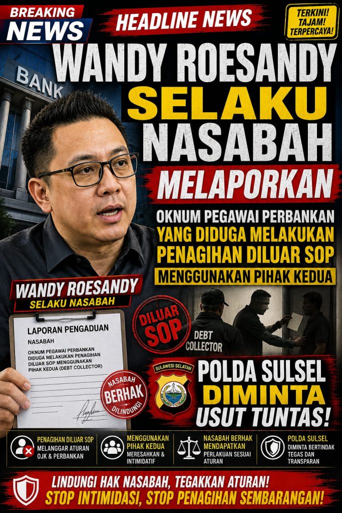 Penagihan Oknum Perbankan Melalui Pihak Vendor Berujung Laporan di Polda Sulsel