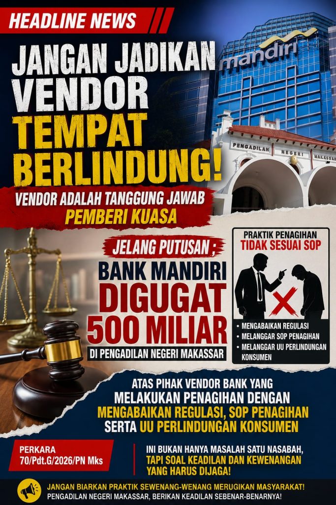 Jelang Putusan, Ketua Umum Aliansi Perlawanan Ketidakadilan Soroti Gugatan Rp500 Miliar terhadap Bank Mandiri