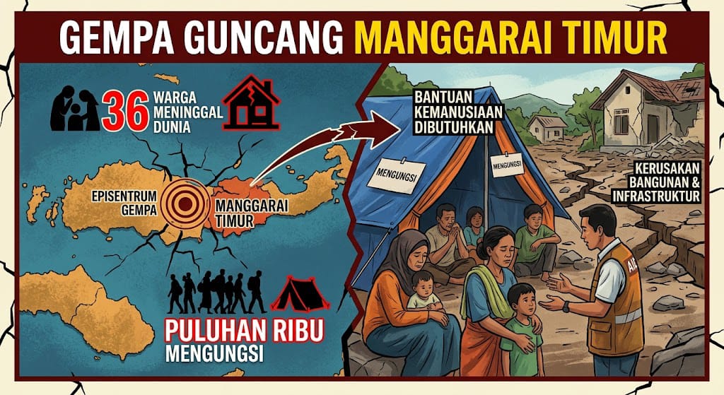 Data Terbaru Gempa Manggarai Timur: Korban Tewas Jadi 36 Jiwa, Lamba Leda Utara Terparah