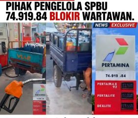 Awak Media Diblokir Pengelola SPBU Saat Hendak Lanjutkan Konfirmasi Atas Pengisian Puluhan Jerigen Diatas 2 Unit Motor Tiga Roda di SPBU 74.919.84 Sawerigading Palopo