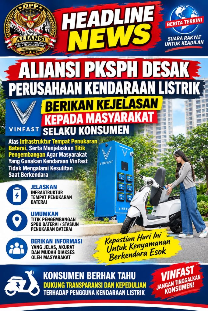 Aliansi PKSPH Desak Perusahaan VinFast Sediakan Infrastruktur, Ketersediaan BSS Wajib Jelas Khsusnya di Sulsel
