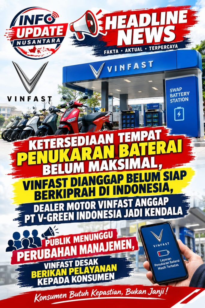 Ketersediaan Penukaran Baterai Jadi Sorotan, VinFast Dianggap Belum Siap Berkiprah di Indonesia, Dealer Soroti V-Green