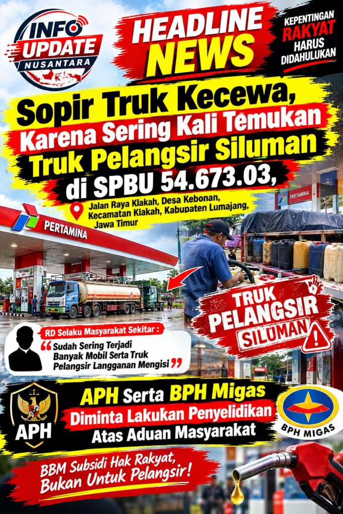 Sopir Truk Kecewa, Dugaan Truk “Pelangsir Siluman” Disebut Sering Mengisi BBM di SPBU 54.673.03 Lumajang