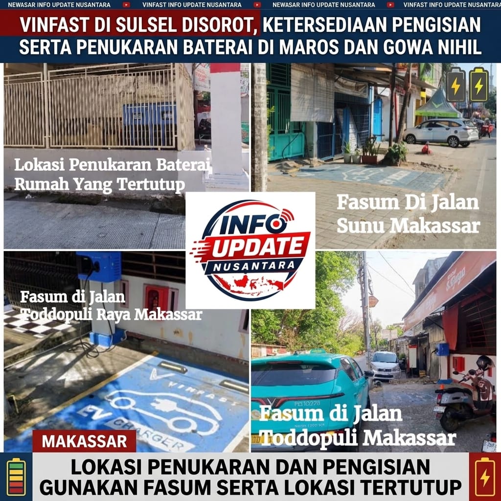 Tempat Pengisian Dan Penukaran Baterai VinFast Di Sulsel Jadi Sorotan: Aliansi PKSPH Desak Penertiban Dan Evaluasi Total