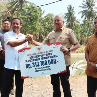 Debit Air Turun, Gubernur Sulsel Bantu Pompanisasi untuk Pertanian Pinrang