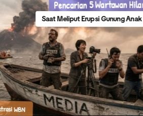 Pencarian Lima Jurnalis Hilang Saat Meliput Erupsi Gunung Anak Krakatau