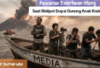 Pencarian Lima Jurnalis Hilang Saat Meliput Erupsi Gunung Anak Krakatau