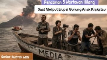 Pencarian Lima Jurnalis Hilang Saat Meliput Erupsi Gunung Anak Krakatau