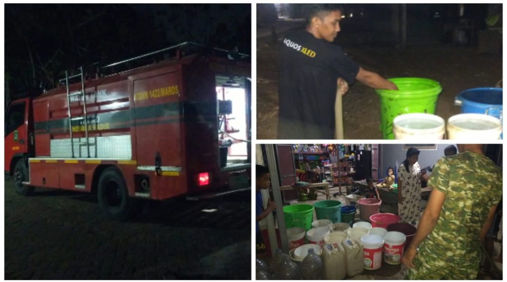 Kemarau Panjang di Marusu, Pasilog Kodim 1422/Maros Kapten Inf Main RM Gerak Cepat Salurkan Air Bersih Ke Warga