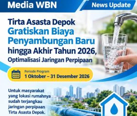 Tirta Asasta Depok Gratiskan Biaya Penyambungan Baru hingga Akhir Tahun 2026, Optimalisasi Jaringan Perpipaan